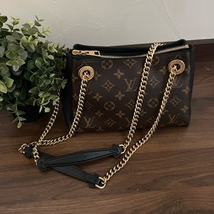 Louis Vuitton Surene BB Shoulder Bag Monogram Canvas Leather Brown Black Noir